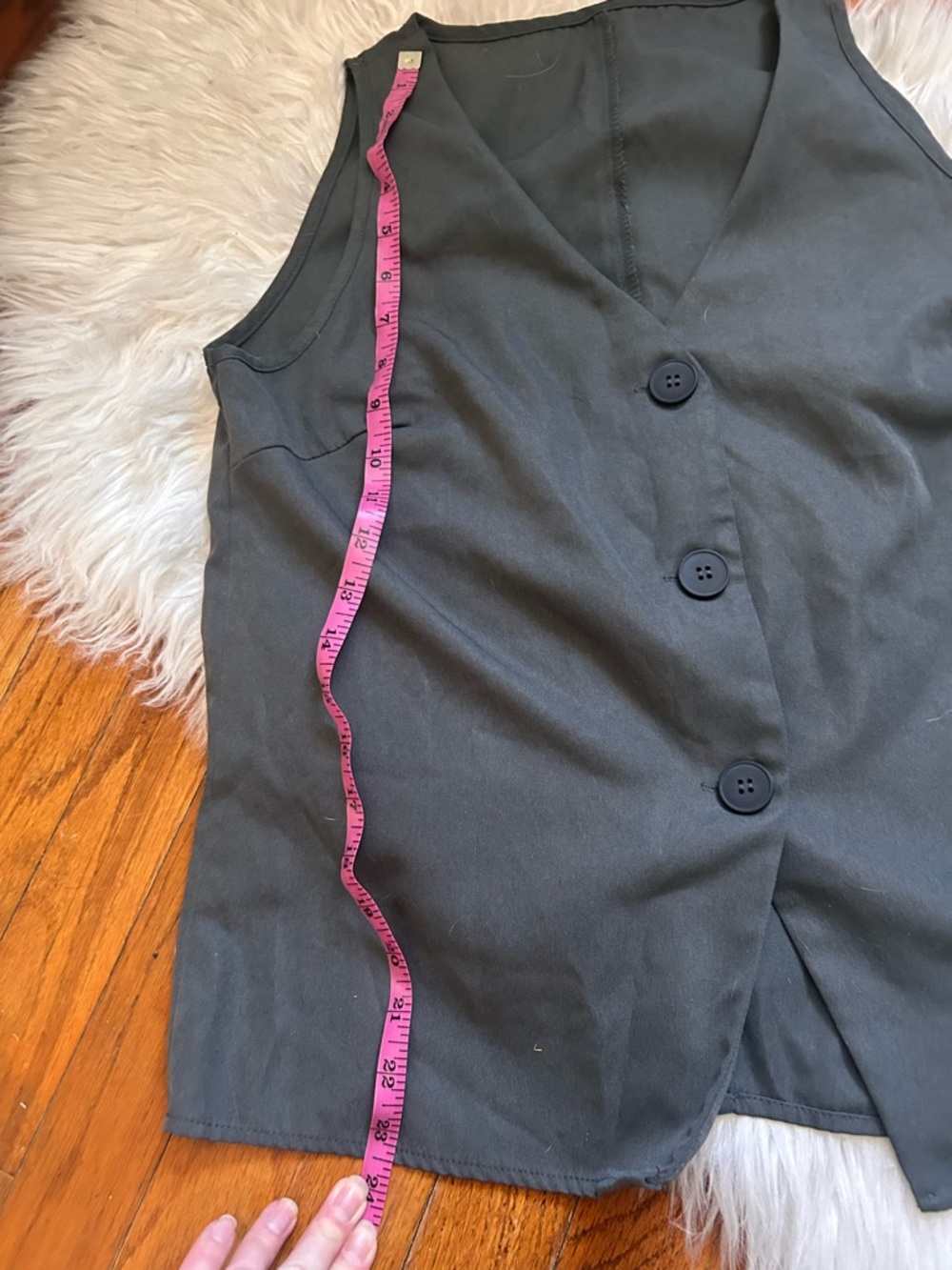 Women's Slate Grey Button Front Vest and Shorts Co-ord Set; Small - Picture 9 of 10